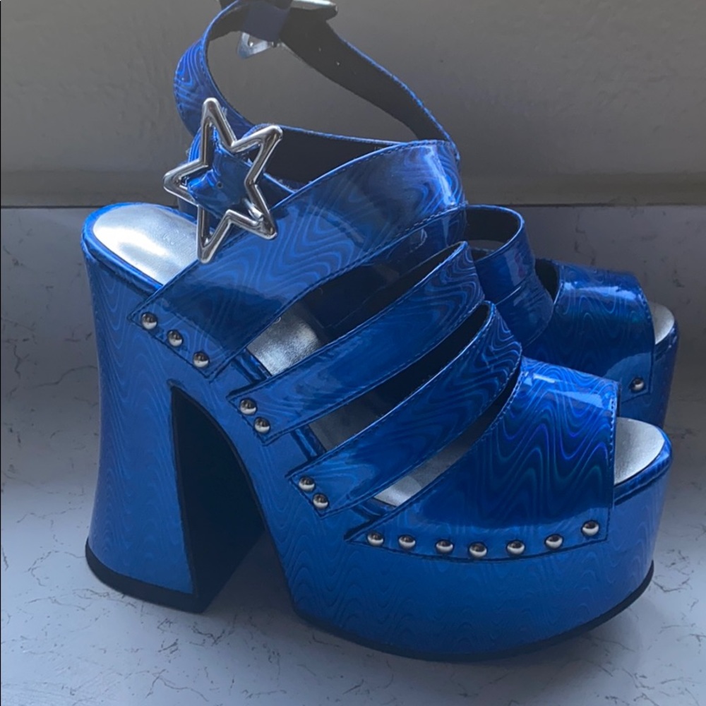 DOLLS KILL/ CURRENT MOOD blue platform heels NEW